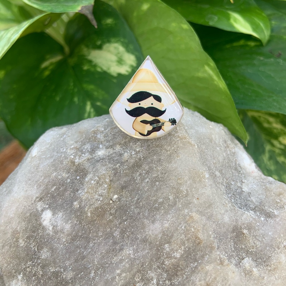 Mexican Mariachi NICKEL SILVER  RING Adjustable
